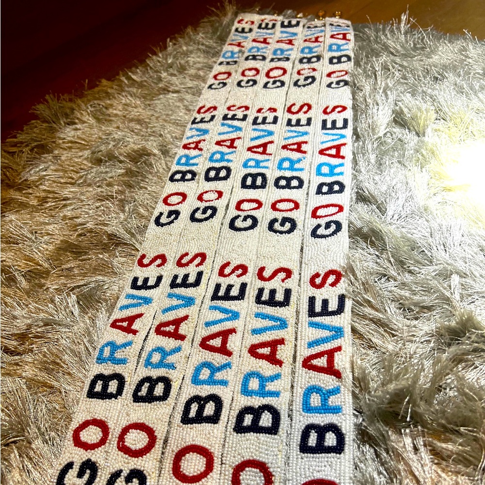 Atlanta Braves Seedbead purse strap